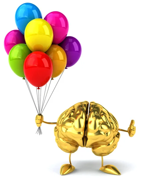 Cérebro com balões — Fotografia de Stock
