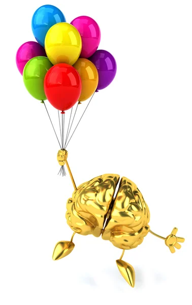 Gehirn mit Luftballons — Stockfoto