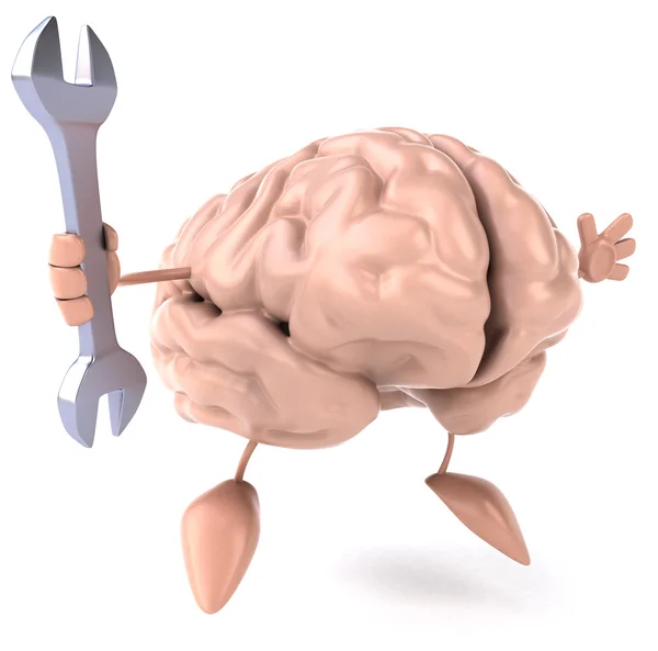 Cérebro com chave inglesa — Fotografia de Stock