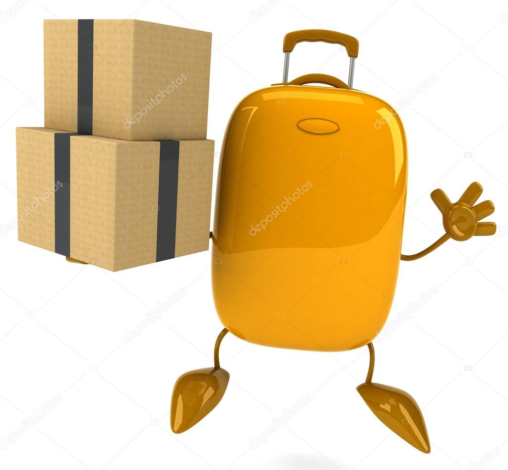 Suitcase with boxes