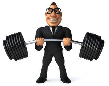 barbell ile işadamı