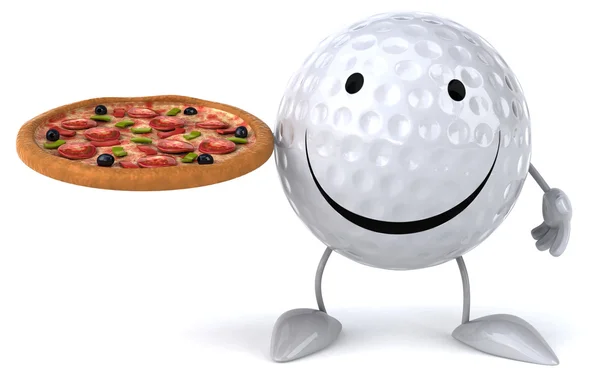 Bola de golfe com pizza — Fotografia de Stock