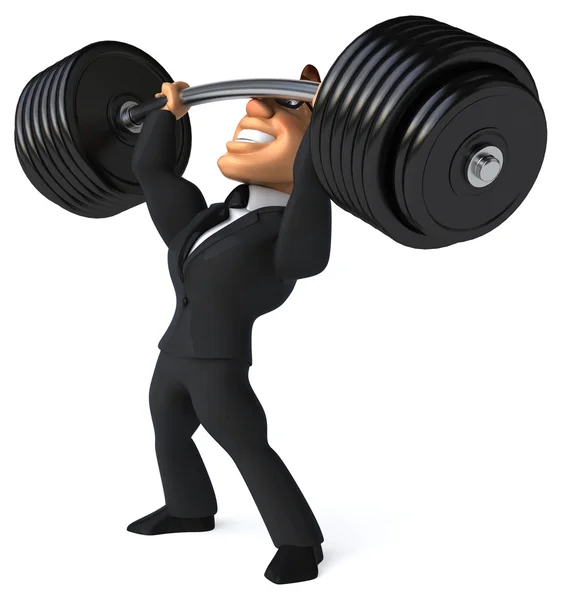 Businessman with barbell — Stock Photo, Image