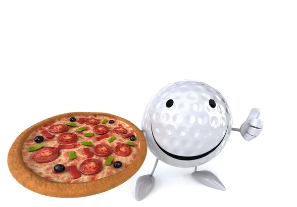 Pelota de golf con pizza — Foto de Stock