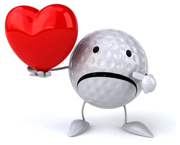 Kalp ile golf topu — Stok fotoğraf