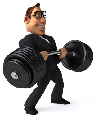 barbell ile işadamı