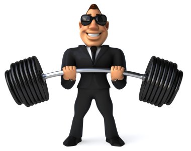 barbell ile işadamı