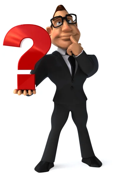 Businessman with question — Stock Photo, Image