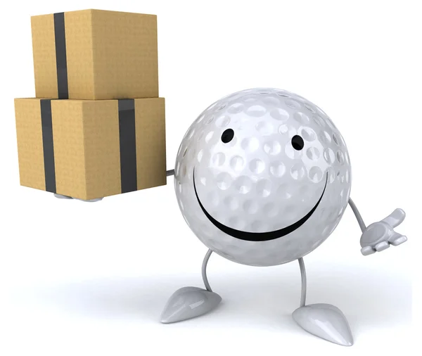 Pelota de golf con cajas —  Fotos de Stock