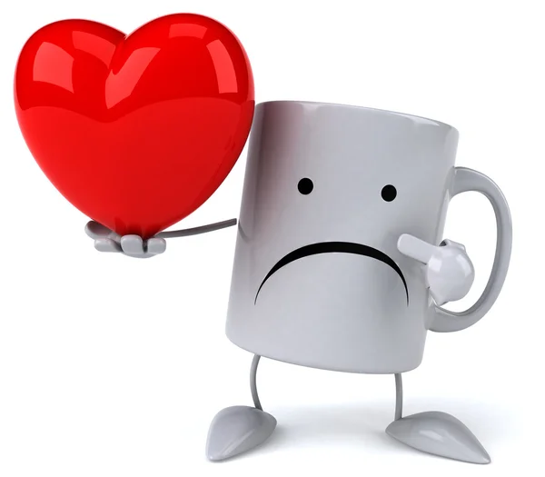 Mug with heart — Stock Photo, Image