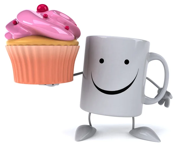 Caneca com cupcake — Fotografia de Stock