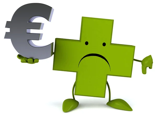 Lékárna kříž s symbol měny euro — Stock fotografie