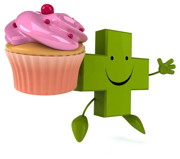 Farmacia cruz con cupcake — Foto de Stock