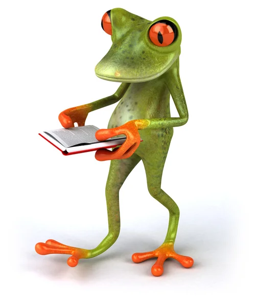 Frog with book — Stock Photo, Image