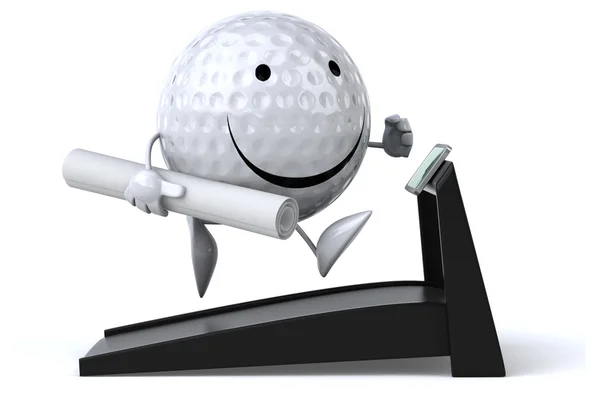 Golf ball on treadmill — Stock Photo, Image