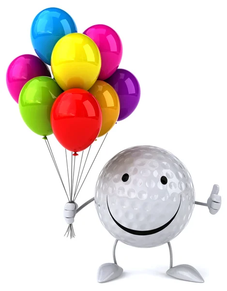 Golf ball with balloons — Stock Photo, Image