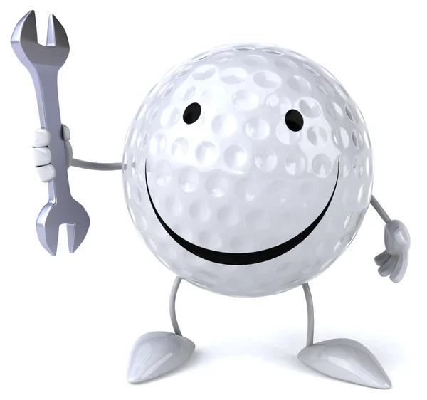 Bola de golfe com chave inglesa — Fotografia de Stock