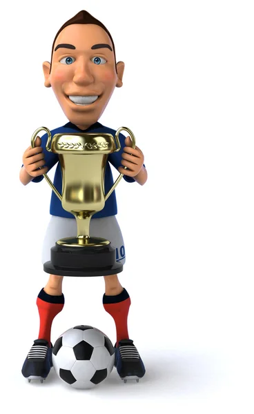 Football player with cup — Stock Photo, Image