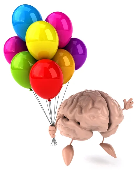 Cerebro con globos — Foto de Stock
