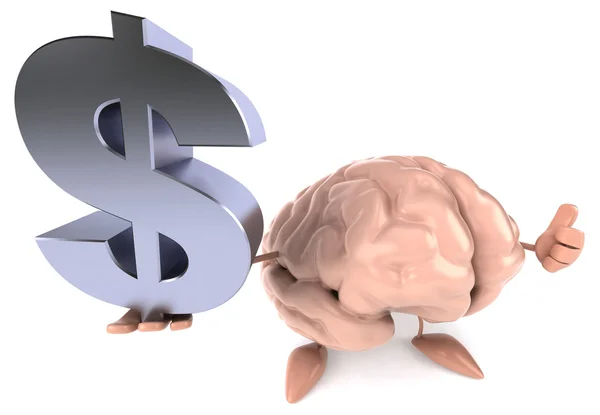 Cerebro con signo de dólar — Foto de Stock