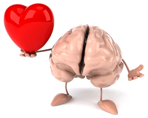 Gehirn mit Herz — Stockfoto