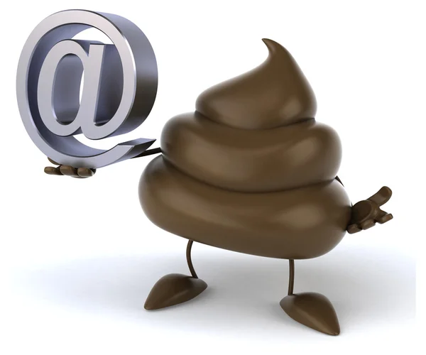 Poop with email sign — Stock Photo, Image