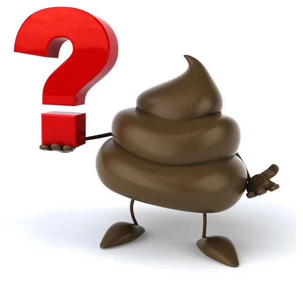 Poop with question — Stock Photo, Image