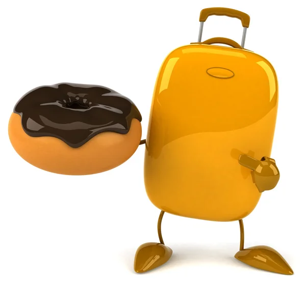 ドーナツとスーツケース — ストック写真