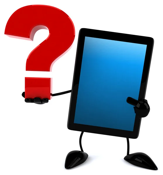 Tablet with question — Stock Photo, Image