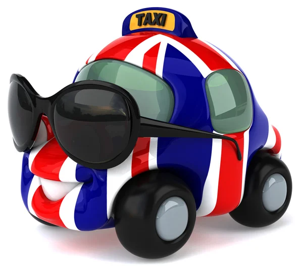 Samochód z banderą Zjednoczonego Królestwa — Zdjęcie stockowe