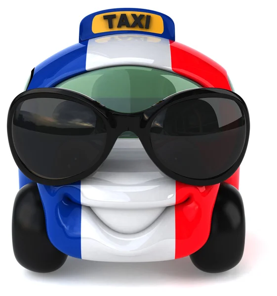 Taxi mit Fahne von Frankreich — Stockfoto