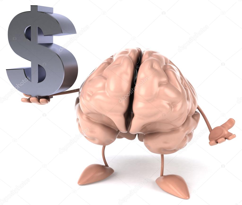 Brain with dollar sign