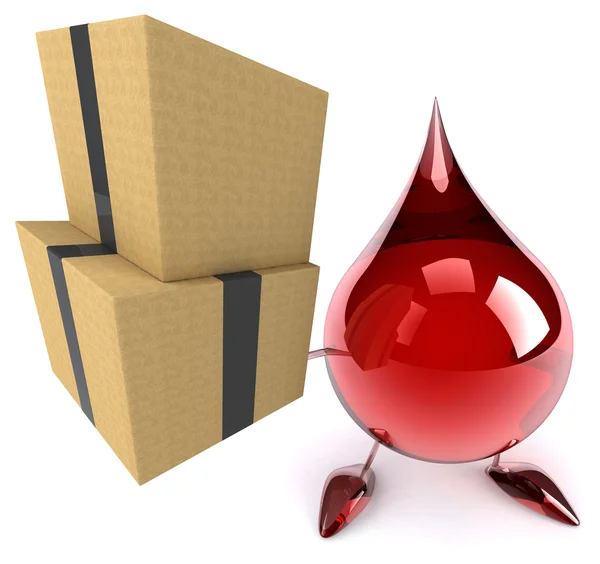 Кровь с коробками — стоковое фото