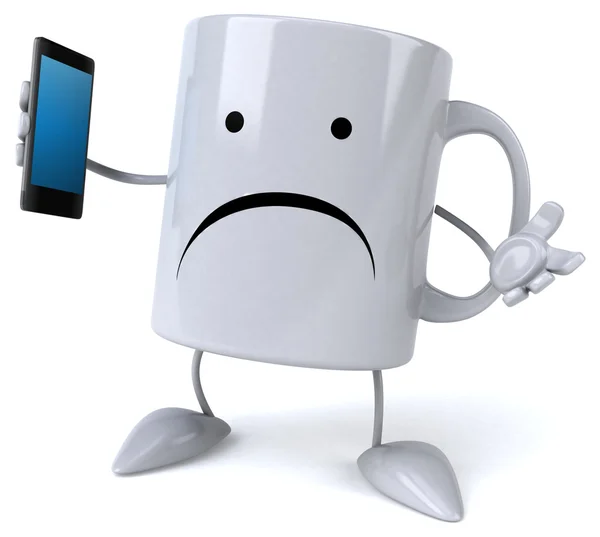 Mug with phone — Stock Photo, Image