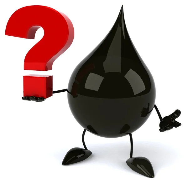 Oil drop with question — Stock Photo, Image