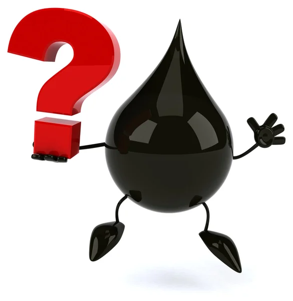 Oil drop with question — Stock Photo, Image