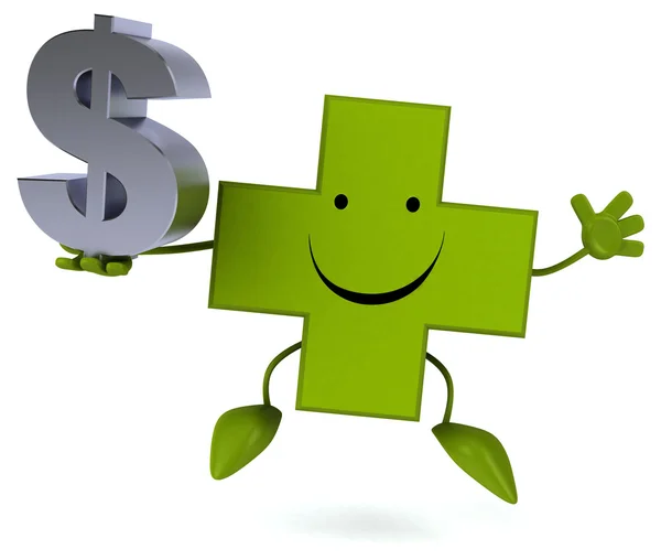 Pharmacy cross with dollar — Stock Photo, Image