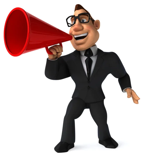 Businessman with megaphone — Stock Photo, Image