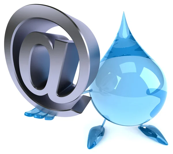 Waterdruppel met e-mail — Stockfoto