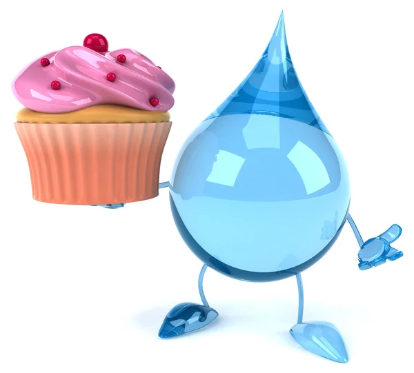 Gota de água com cupcake — Fotografia de Stock