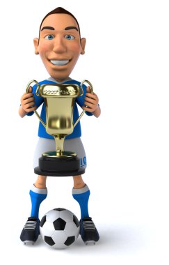 Football player with cup