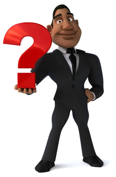 Business man with question — Stock Photo, Image