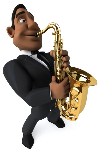 Businessman with saxophone — Stock Photo, Image