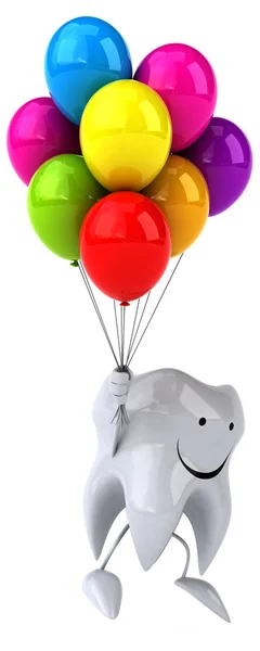 Tooth met ballonnen — Stockfoto