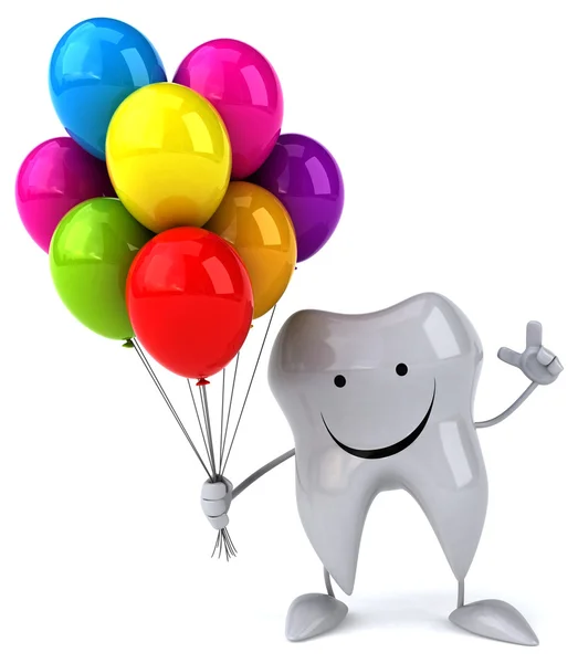 Tooth met ballonnen — Stockfoto