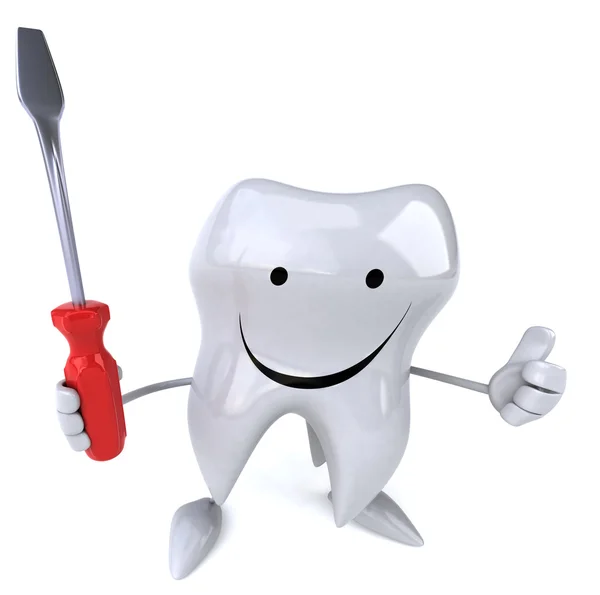 Tooth with Screwdriver — Stock Photo, Image