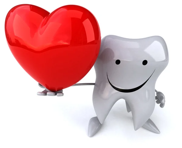 Tooth with heart — Stock Photo, Image