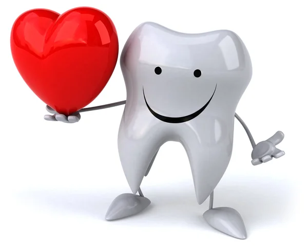 Tooth with heart — Stock Photo, Image