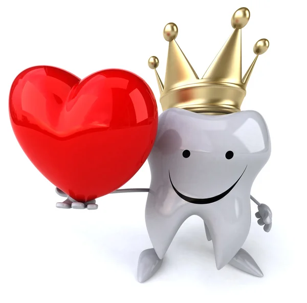 Tooth in crown with heart — Stock Photo, Image