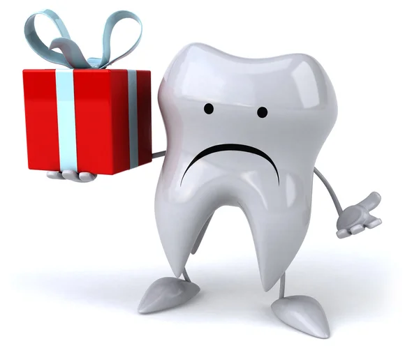 Zahn mit Geschenk — Stockfoto